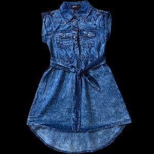 6x Girls faux denim belt dress